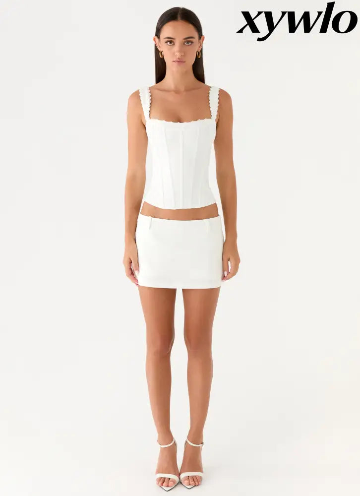Amarente Mini Skort - White - Mini Skirt