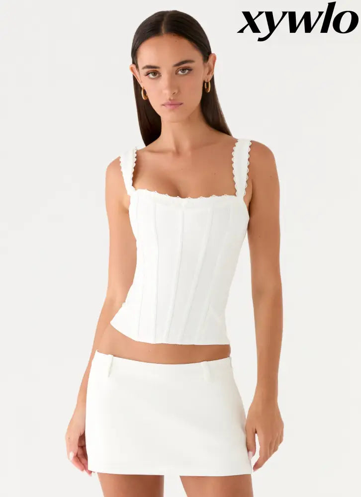 Amarente Mini Skort - White - Mini Skirt