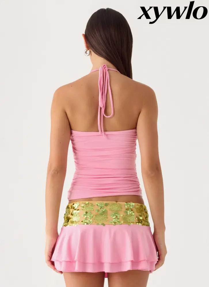 Aminata Mini Skirt - Baby Pink - Mini Skirts