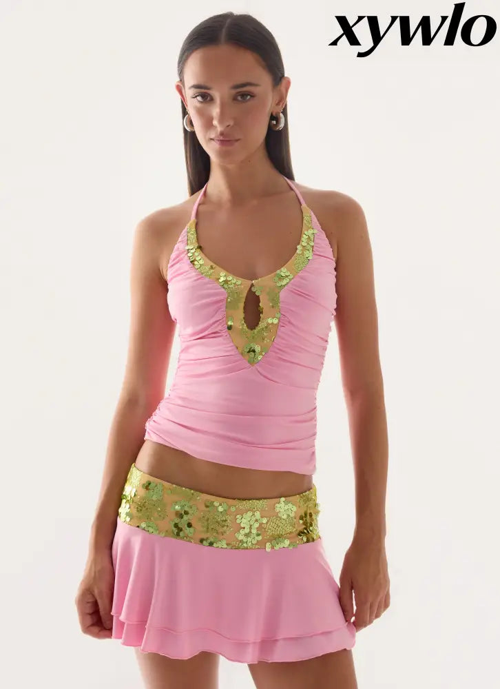 Aminata Mini Skirt - Baby Pink - Mini Skirts