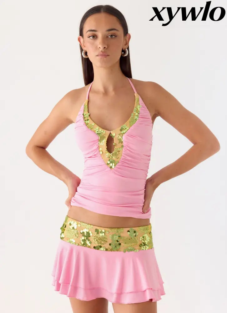 Aminata Mini Skirt - Baby Pink - Mini Skirts