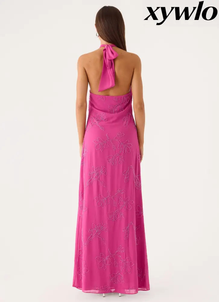 Cliffs Edge Maxi Dress - Berry Kiss - Maxi Dresses
