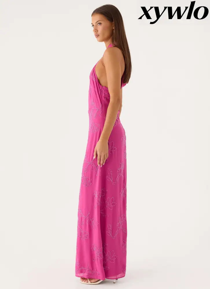 Cliffs Edge Maxi Dress - Berry Kiss - Maxi Dresses