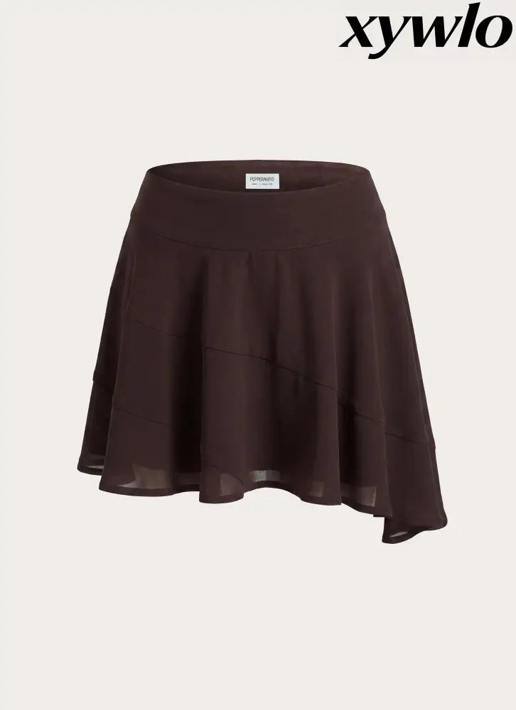 Gehrie Mini Skirt - Chocolate - Mini Skirts