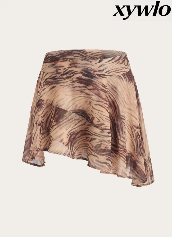 Gehrie Mini Skirt - Golden Tiger - Mini Skirts