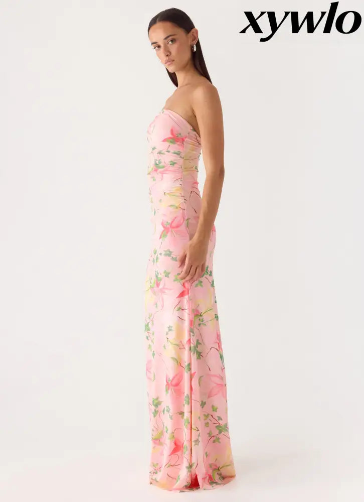 Iroha Strapless Maxi Dress - Blooming Spring - Maxi Dresses