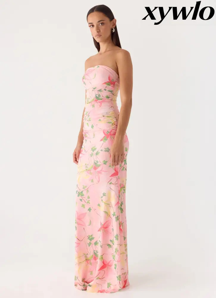 Iroha Strapless Maxi Dress - Blooming Spring - Maxi Dresses