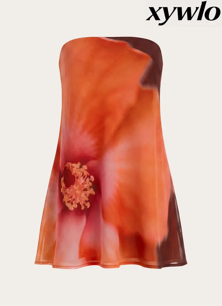 Marcita Mini Dress - Chocolate Blossom - Mini Dresses