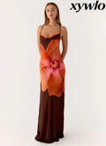 Night Drive Maxi Dress - Chocolate Blossom - Maxi Dresses