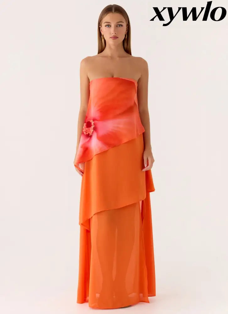 Persuasive Maxi Dress - Orange Blossom - Maxi Dresses