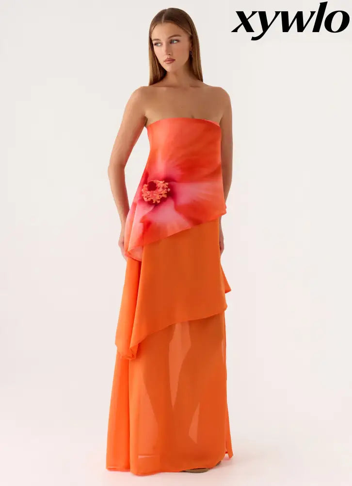 Persuasive Maxi Dress - Orange Blossom - Maxi Dresses