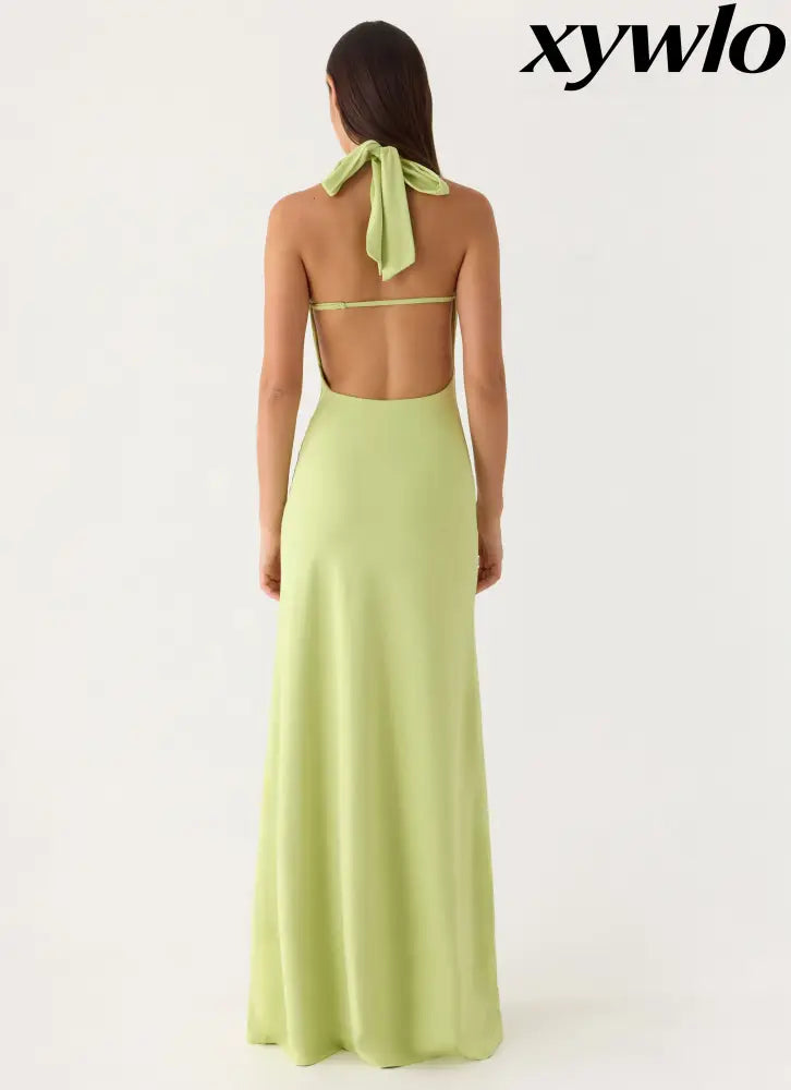 Quaresma Embellished Maxi Dress - Lime - Maxi Dresses