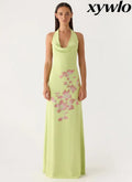 Quaresma Embellished Maxi Dress - Lime - Maxi Dresses