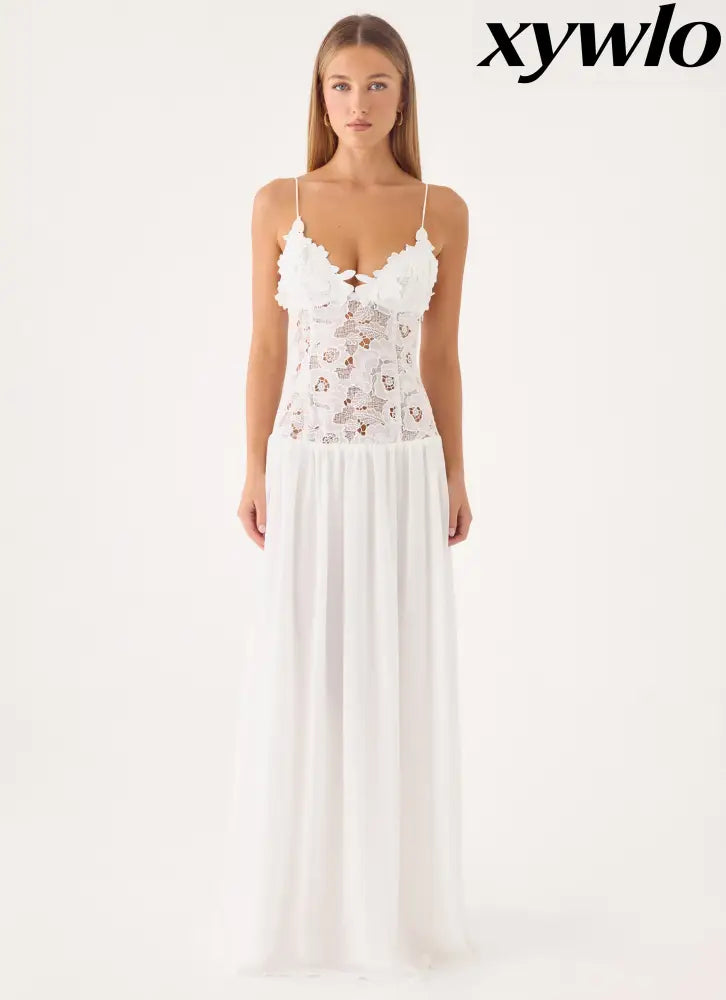 Shooting Love Maxi Dress - White - Maxi Dresses