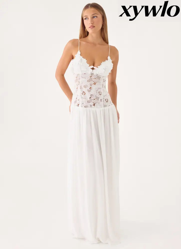 Shooting Love Maxi Dress - White - Maxi Dresses