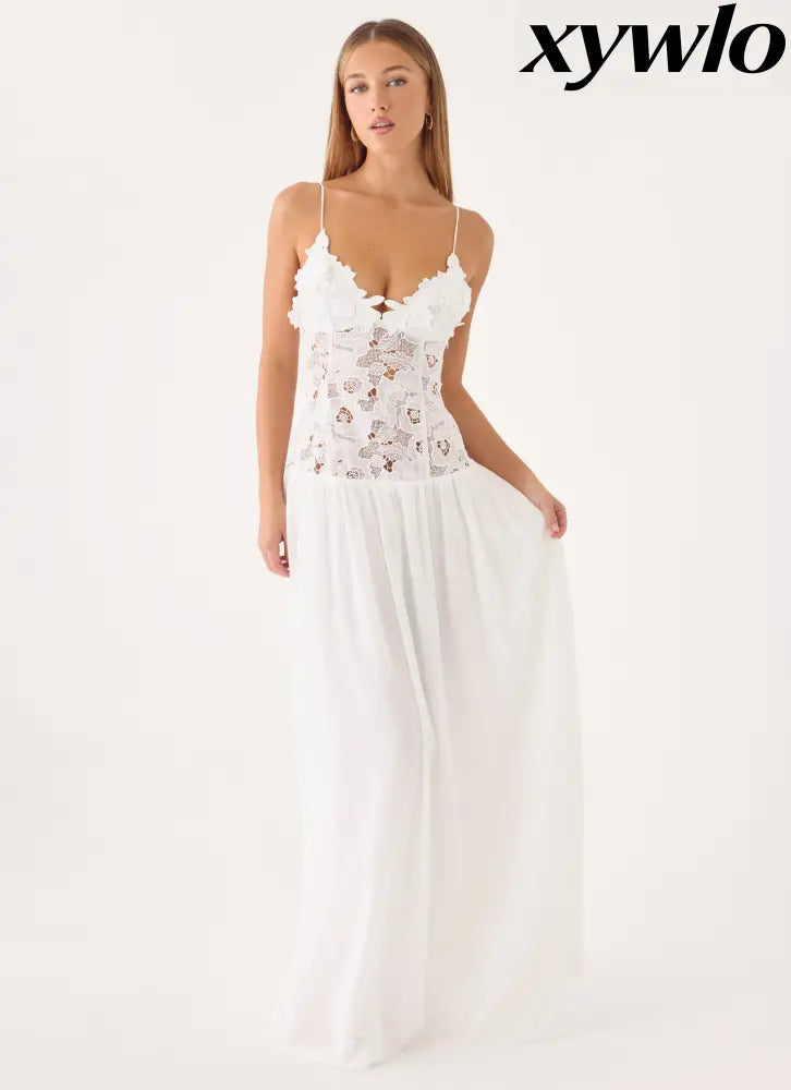 Shooting Love Maxi Dress - White - Maxi Dresses