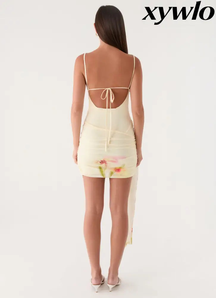 Syna Sash Mini Dress - Soft Lily - Mini Dresses