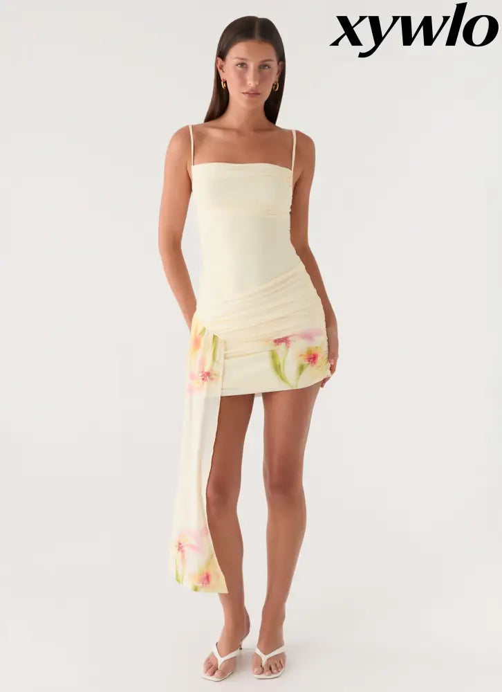 Syna Sash Mini Dress - Soft Lily - Mini Dresses