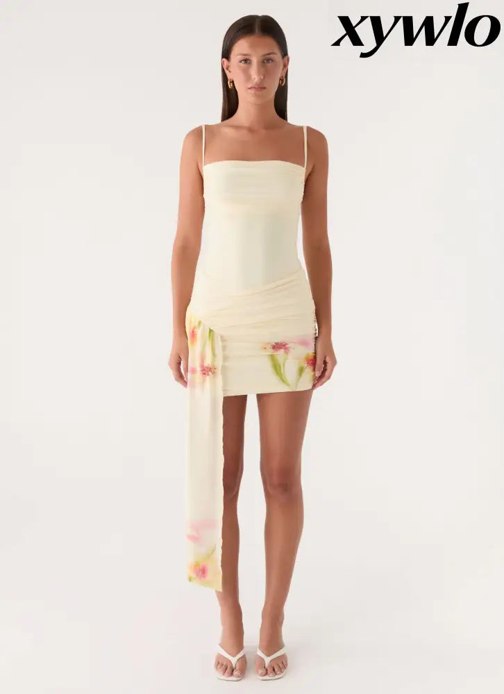 Syna Sash Mini Dress - Soft Lily - Mini Dresses