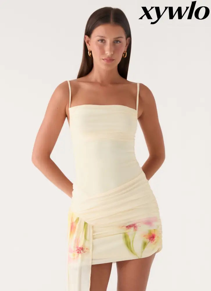 Syna Sash Mini Dress - Soft Lily - Mini Dresses