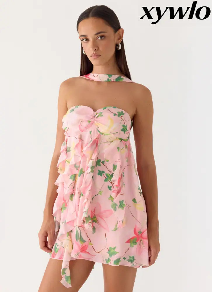 When You Look Mini Dress - Blooming Spring - Mini Dresses