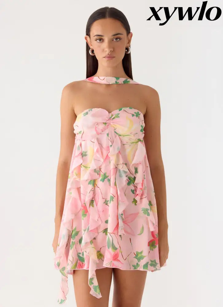When You Look Mini Dress - Blooming Spring - Mini Dresses