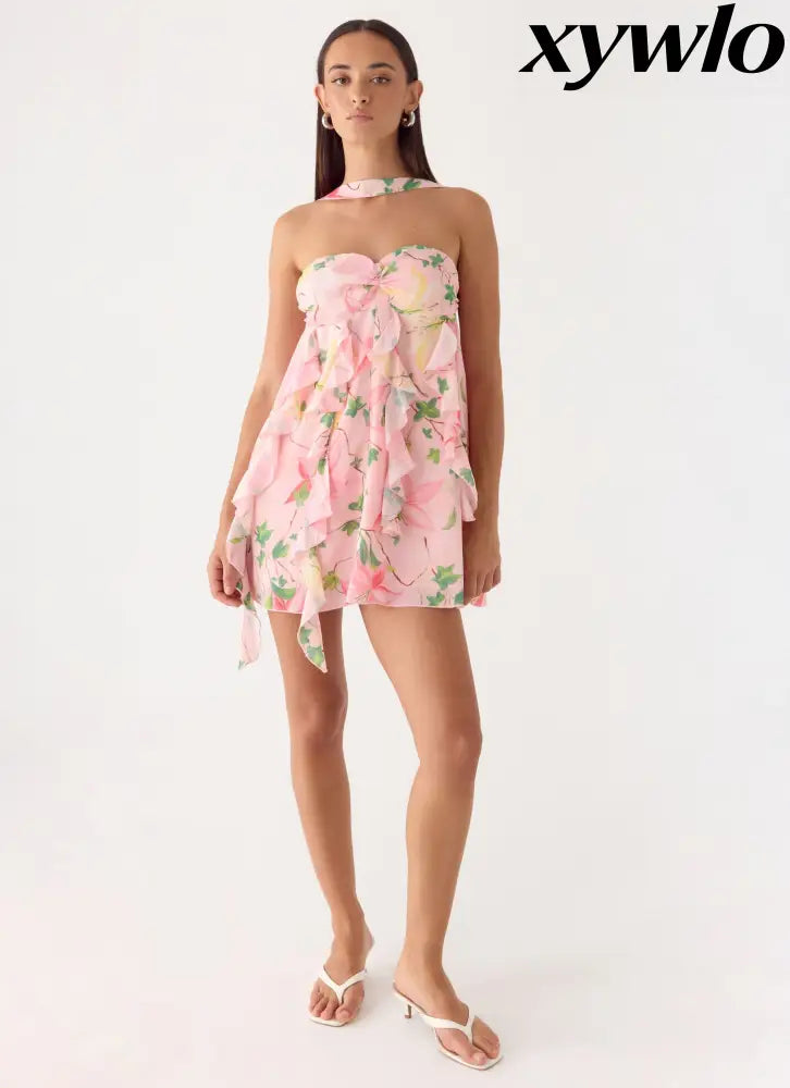When You Look Mini Dress - Blooming Spring - Mini Dresses