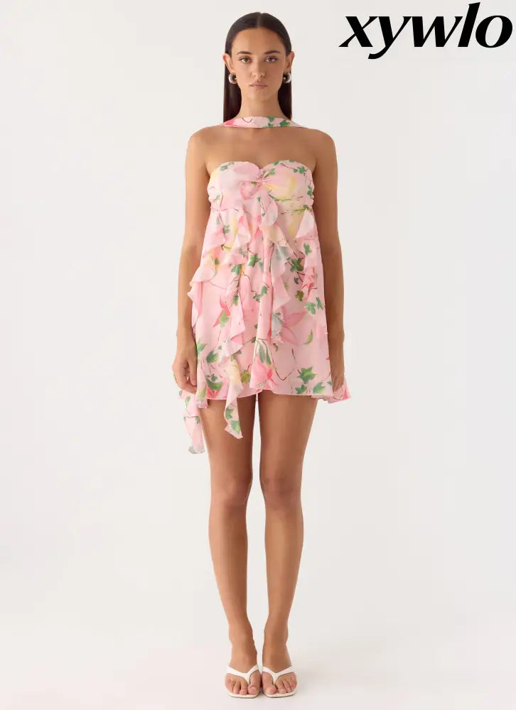 When You Look Mini Dress - Blooming Spring - Mini Dresses