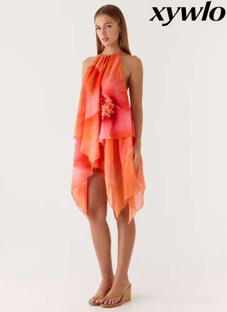 Wylma Mini Dress - Orange Blossom - Mini Dresses
