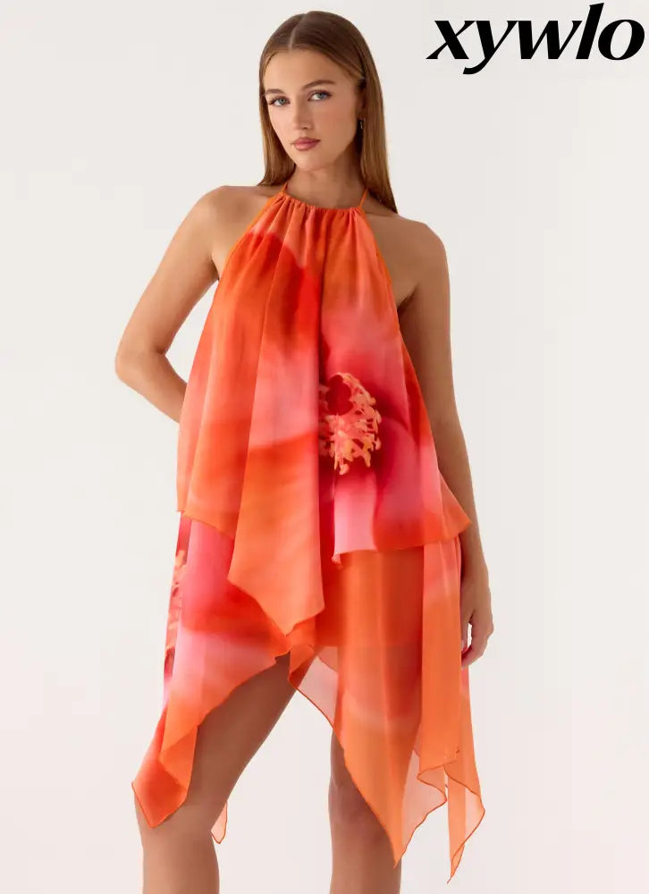 Wylma Mini Dress - Orange Blossom - Mini Dresses