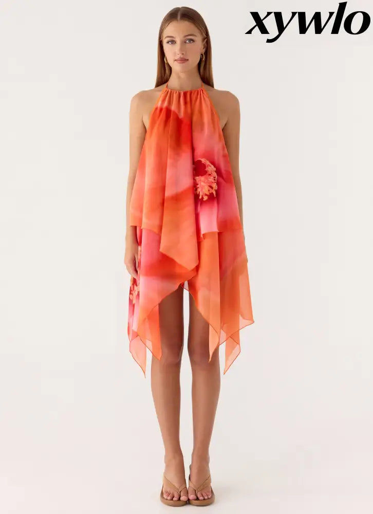 Wylma Mini Dress - Orange Blossom - Mini Dresses